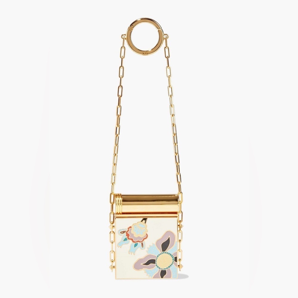 Valentino Gold-Tone Enamel Compact Mirror